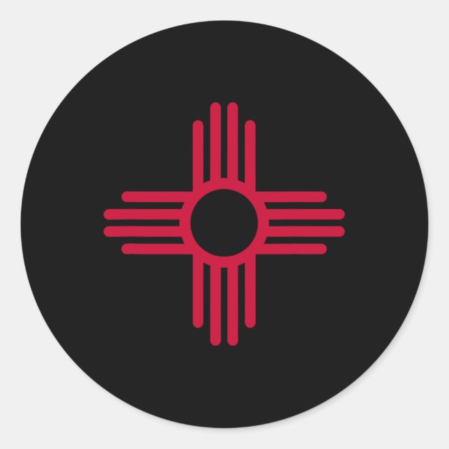 New Mexico State Flag Zia Symbol Flag  Classic Round Sticker (Front)