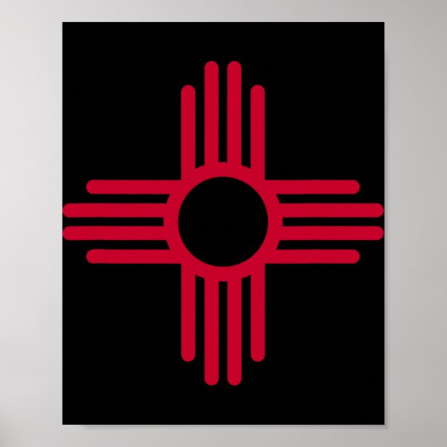 New Mexico State Flag Zia Symbol Flag  Poster (Front)