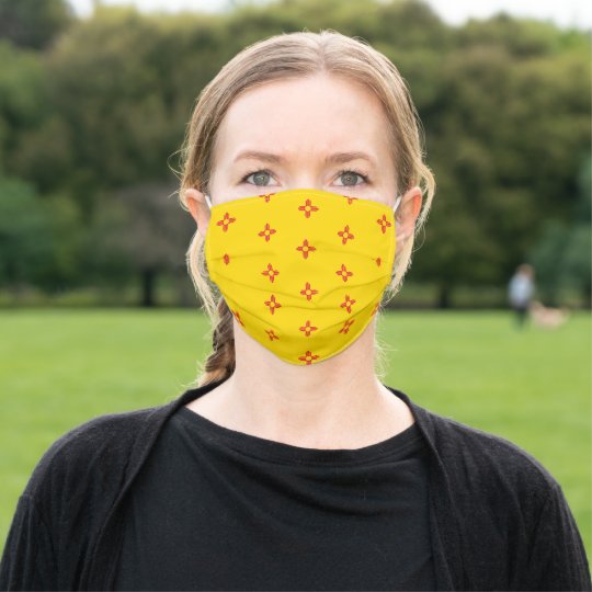 New Mexico State Flag Zia Symbol On A Cloth Face Mask Zazzle Ca