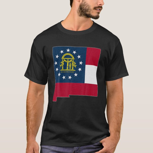 NEW MEXICO STATE MAP GEORGIA GA Flag Roots Men Wom T-Shirt (Front)