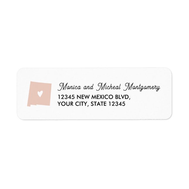 NEW MEXICO State Map with Heart - ANY COLOR   (Front)