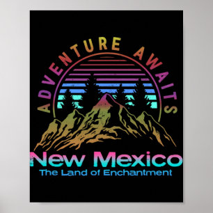 New Mexico State Retro Vintage Outdoors & Nm M Poster