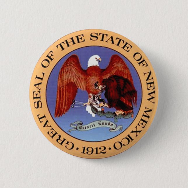 New Mexico State Seal 2 Inch Round Button (Front)