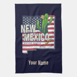 New Mexico State United States Map Vintage USA Kitchen Towel