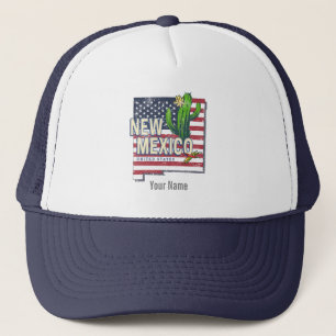 New Mexico State United States Map Vintage USA Trucker Hat