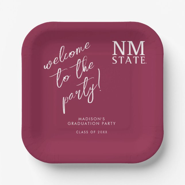 New Mexico State University Graduation Paper Plate (Front)