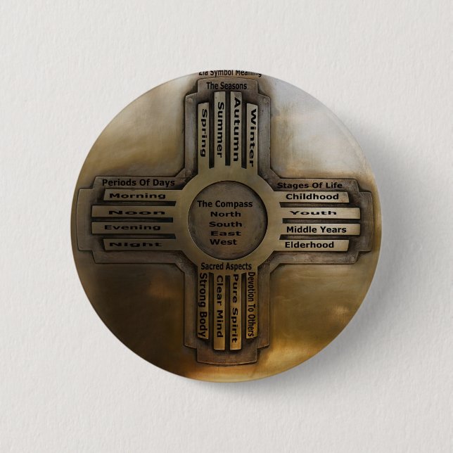 New Mexico State Zia 2 Inch Round Button (Front)