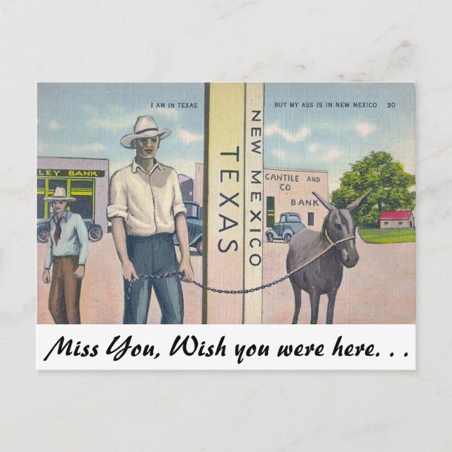 New Mexico-Texas Postcard (Front)