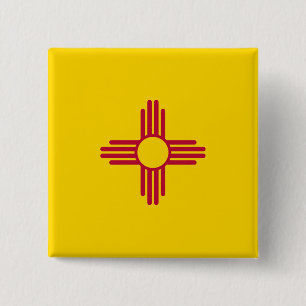 New Mexico (US State) Flag 2 Inch Square Button