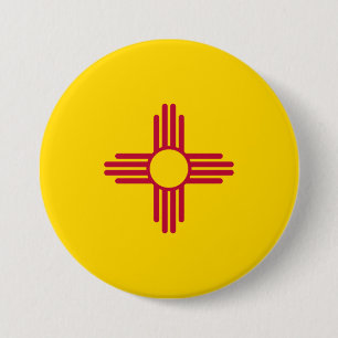 New Mexico (US State) Flag 3 Inch Round Button