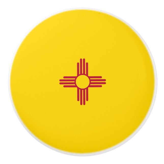 New Mexico (US State) Flag Ceramic Knob (Front)