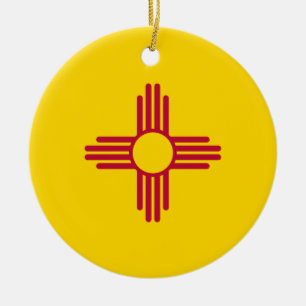 New Mexico (US State) Flag Ceramic Ornament