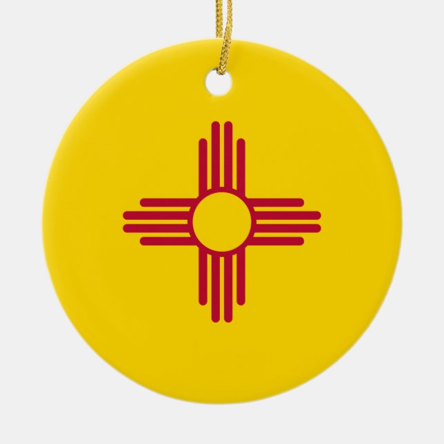 New Mexico (US State) Flag Ceramic Ornament (Front)