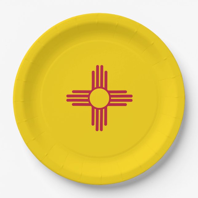 New Mexico (US State) Flag Paper Plate (Front)