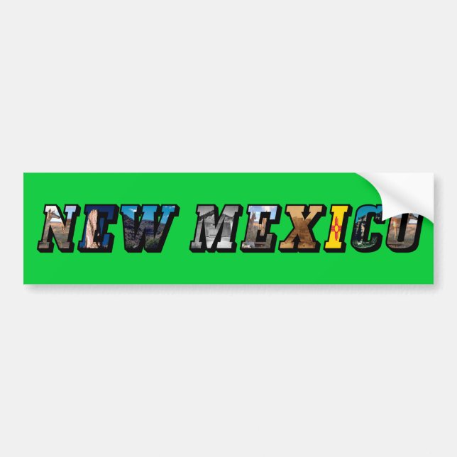 New Mexico, USA Text Bumper Sticker (Front)