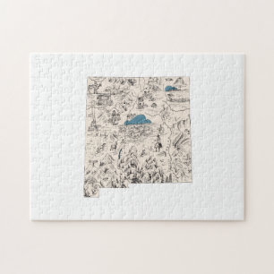 New Mexico Vintage Picture Map Jigsaw Puzzle