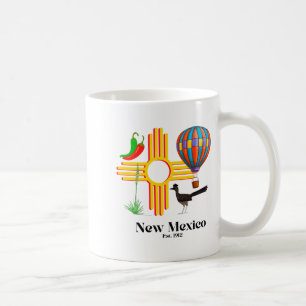 New Mexico Zia_ Chiles, Balloon, Roadrunner, Yucca Coffee Mug