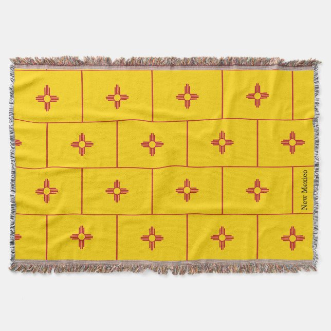 New Mexico Zia Flag Toas Bed Throw, Sofa Blanket (Front)