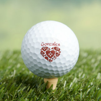  New Mexico Zia Heart  Golf Balls