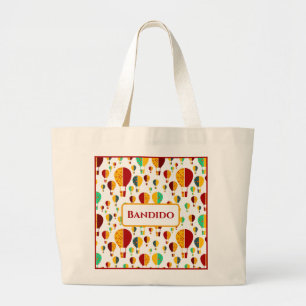 New Mexico Zia Hot Air Balloons Large Tote Bag