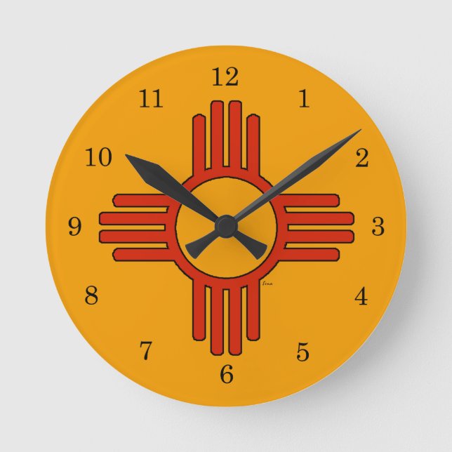 New Mexico Zia Round Clock (Front)