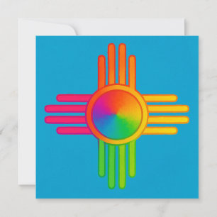 New Mexico Zia Sun Neon Invitation