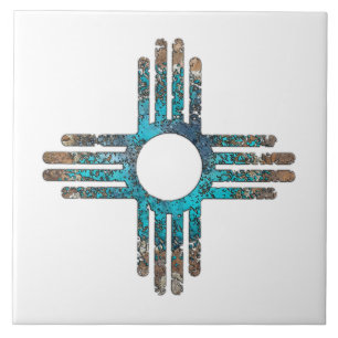 New Mexico Zia Sun Symbol Tile