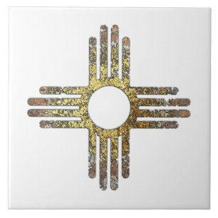 New Mexico Zia Sun Symbol Tile