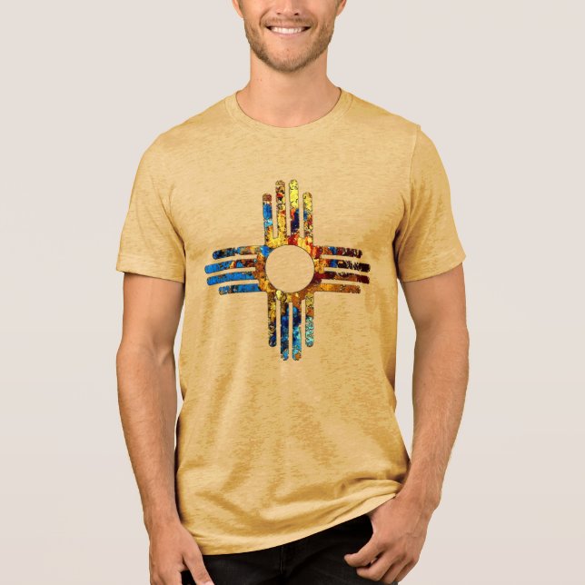 New Mexico Zia Sun Symbol Tri-Blend Shirt (Front)