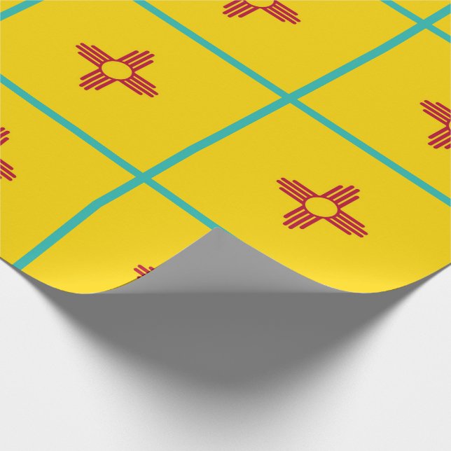 New Mexico Zia Symbol Flag Wrapping Paper (Corner)