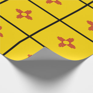 New Mexico Zia Symbol Flag Wrapping Paper