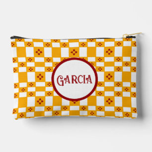 New Mexico Zia Yellow Red White Squares Accessory Pouch