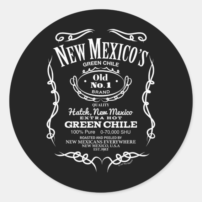 New Mexico's Old No. 1 Hatch Green Chile Novelty D Classic Round Sticker (Front)