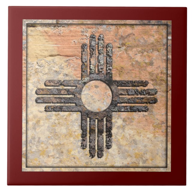 New Mexico's Zia Sun Symbol - Talking Canyons, New Tile (Front)