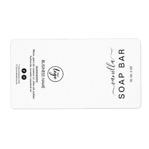 New Minimalist White Soap Bar Labels
