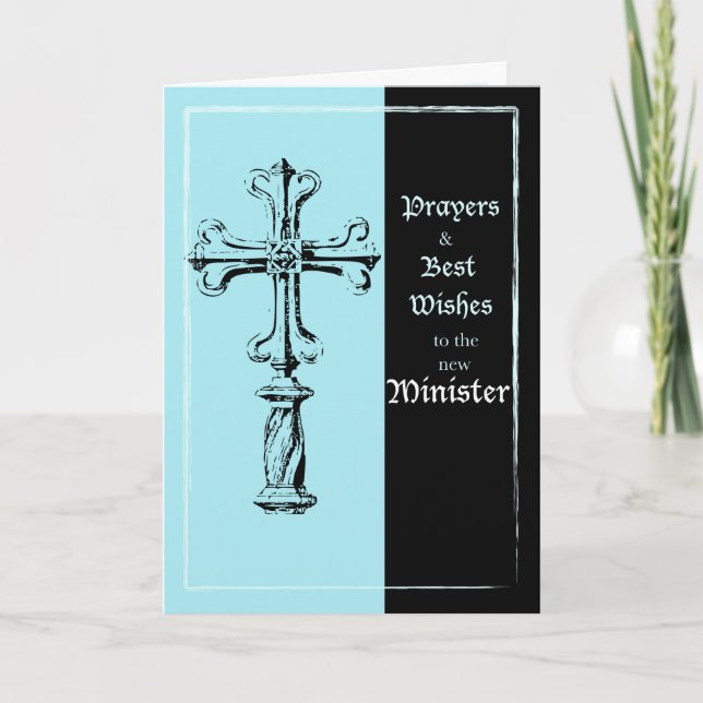 New Minister Ordination Congratulations Cross on B Card (Front)