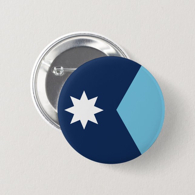 New Minnesota Flag 2 Inch Round Button (Front & Back)