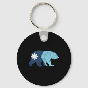 New Minnesota State Flag Bear Keychain