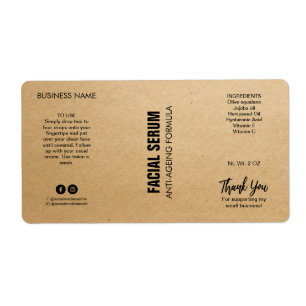 New Modern Kraft Dropper Bottle Labels