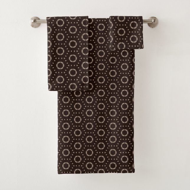 New Modern Mudcloth Design Bath Towel Set (Insitu)