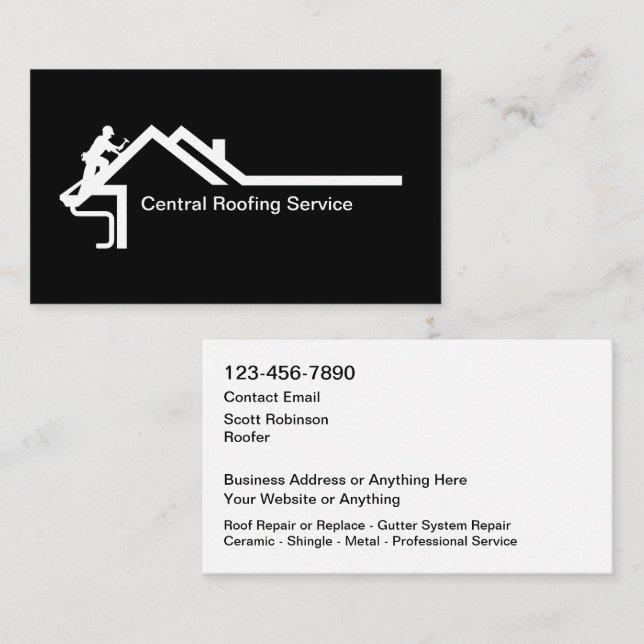 New Modern Roofing Service Business Cards (Front/Back)