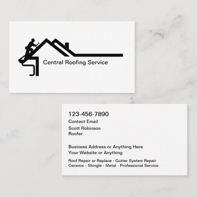 New Modern Roofing Service Business Cards (Front/Back)