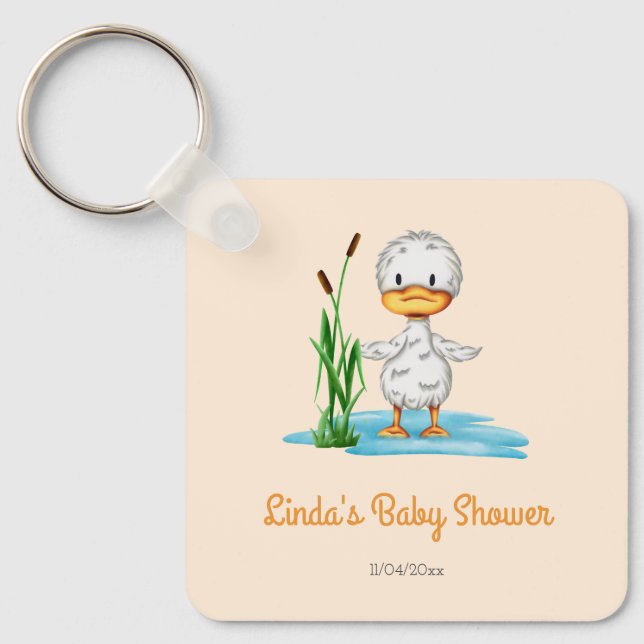 New Mom Baby Shower Duck Keychain (Front)