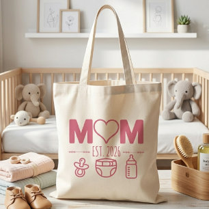 New Mom est 2026 Frist Time Mom Personalized Tote Bag