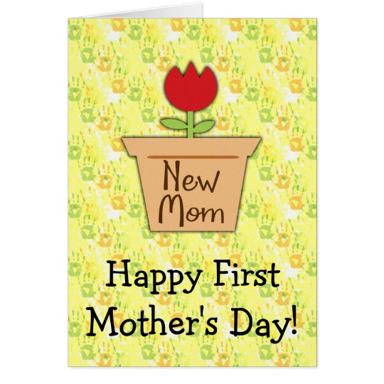 New Mom First Mother's Day, Cute Tulip Flower Card