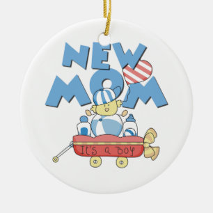 New Mom It's a Boy Gifts Ceramic Ornament