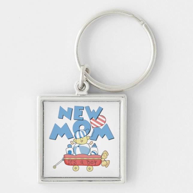 New Mom It's a Boy Gifts Keychain (Front)