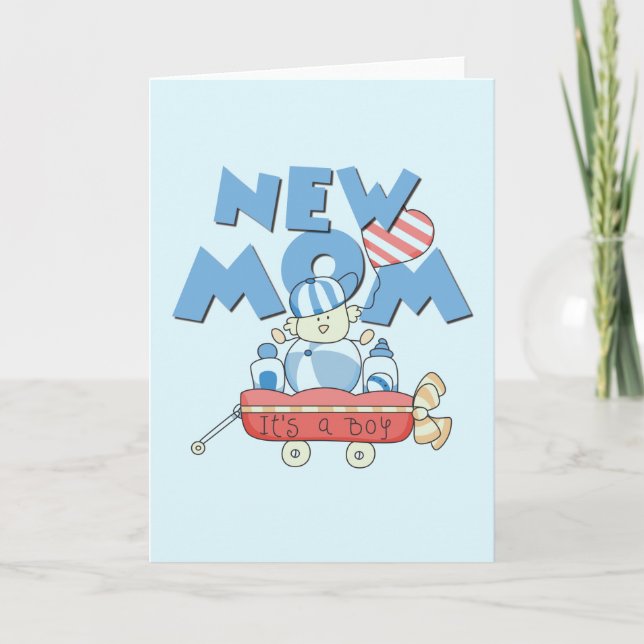 New Mom It's a Boy Tshirts and Gifts Announcement (Front)