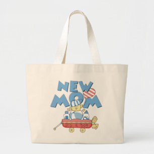 New Mom It's a Boy Tshirts and Gifts Large Tote Bag