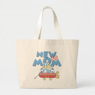 New Mom It's a Boy Tshirts and Gifts Large Tote Bag